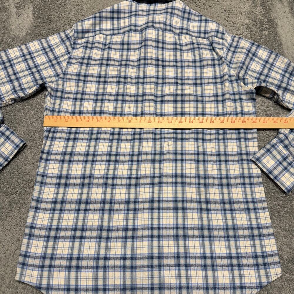 Peter Millar Shirt Mens Medium Blue Plaid Flannel Long Sleeve - Picture 4 of 7